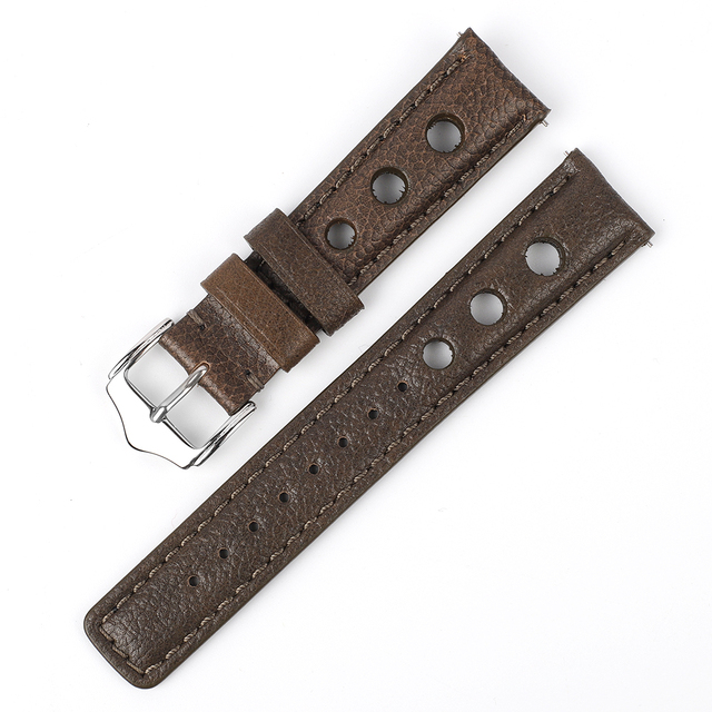 Leather Watchband Lychee Style Watch Strap 18mm 20mm 22mm 24mm Metal Buckle Lock Replacement Women Men Watch Band