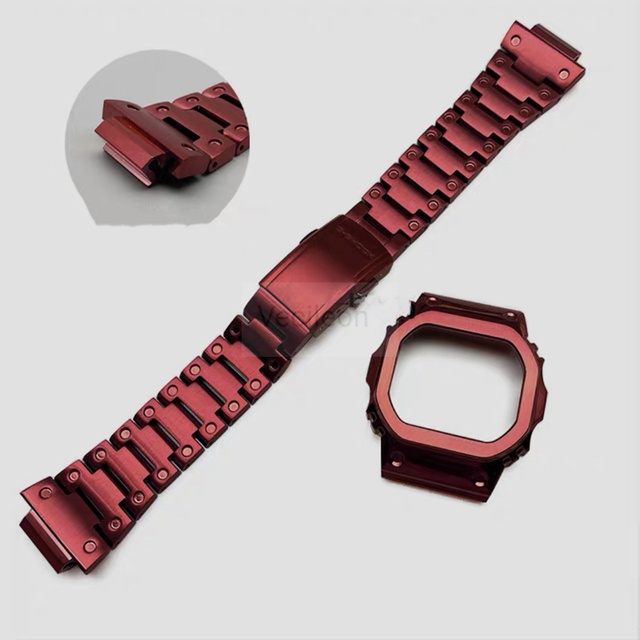 Red PVD Stainless Steel Watchband/Bezel for DW5600 GW-M5610 GW5600E DW/GW5000 Accessories with Tools