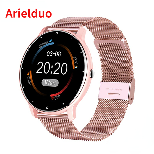 2022 Smart Watch Ladies Full Touch Screen Sport Fitness Watch IP67 Waterproof Bluetooth Android iOS Female Smart Watch