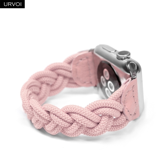 URVOI Braided Band for Apple Watch Series 7 6 SE 5 4 3 2 Woven Nylon Strap for iWatch Solo Stretchable Loop Replacement 41 45mm