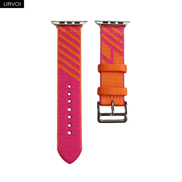 URVOI Jump Single Round Strap for Apple Watch Series 7 6 SE 5 4 3 2 1 Sport Fabric Woven Fashionable Nylon Strap for iWatch