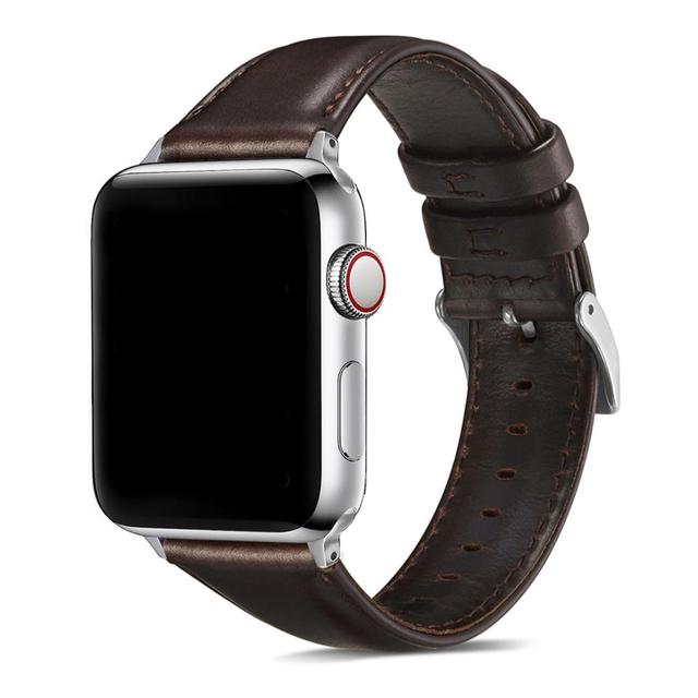 URVOI Strap for Apple Watch Series 7 6 SE 5 4 3 2 Leather Strap for iwatch Genuine Top Layer Classic Buckle Arm Band Wrist Strap