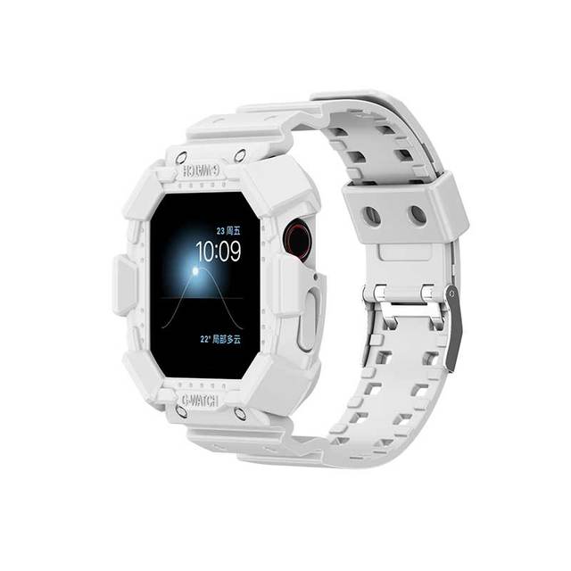 TPU Case + Strap For Apple Watch Band 45mm-38mm Transparent PU Watch Strap For Iwatch Series 3 4 5 6 SE 7 Cove