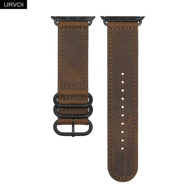 URVOI Band for Apple Watch Series 7 6 SE 5 4 3 2 Strap for iwatch Classic Buckle Wrist Band Handmade Retro Leather Band 40 44mm