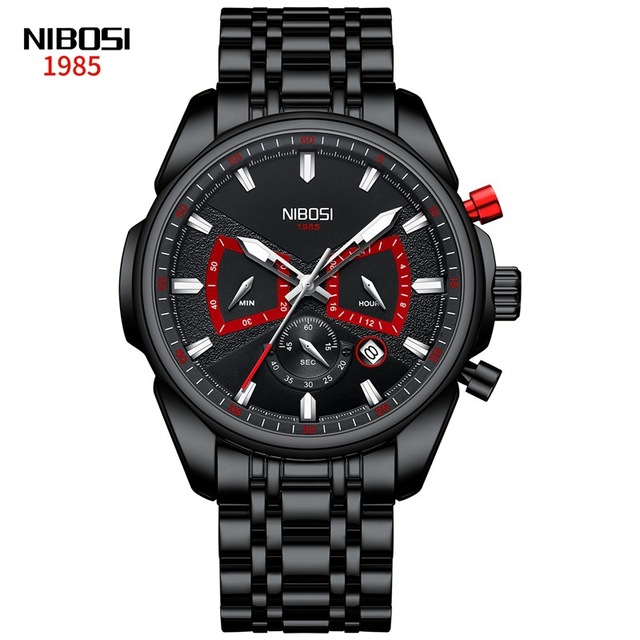 NIBOSI Mens Watches Luxury Brand Waterproof Wristwatch Chronograph Quartz Watch for Men Automatic Date Relogio Masculino