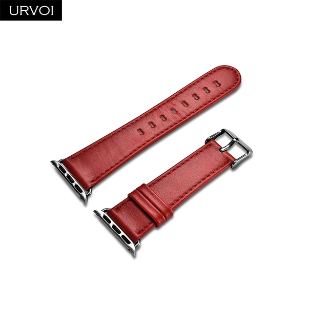 URVOI Strap for Apple Watch Series 7 6 SE 5 4 3 41 45mm Genuine Swift Leather Loop for iWatch Wristwatches Classic Pin Buckle Handmade