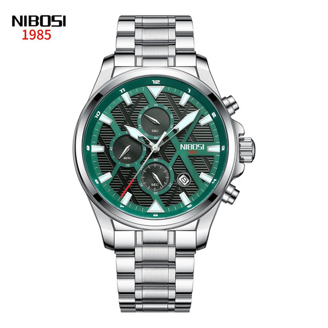 NIBOSI Mens Watches Top Brand Sports Waterproof Stainless Steel Blue Quartz Watch Men Military Wristwatch Relogio Masculino