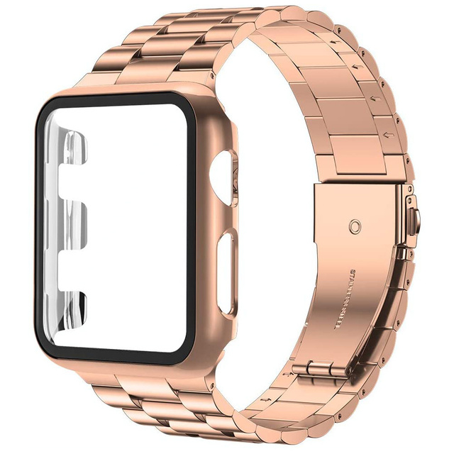 Stainless steel strap for Apple watch case 44mm/42mm 45mm/41mm smart watch bracelet for iWatch Series 7 4 3 5 SE 6 watchbands