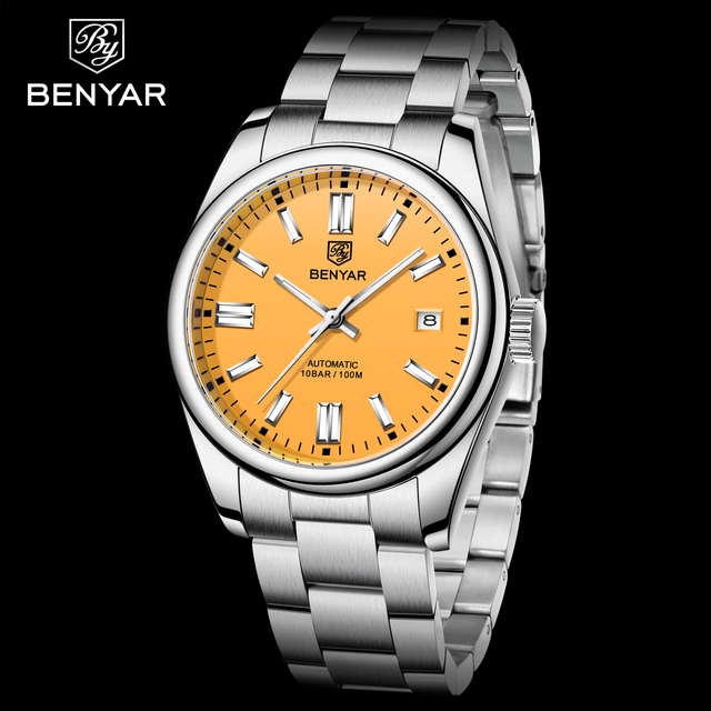 2022 BENYAR New Luxury Men's Mechanical Wristwatches 10Bar Waterproof Automatic Watch Stainless Steel Sport Diving Watch for Men