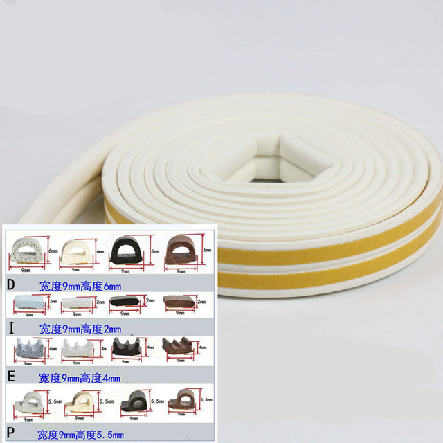 10M DIPE Self-adhesive Door and Window Sealing Tape Glass Window Anti-collision Rubber Tape Foam Sound Insulation Tape