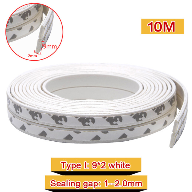 10M DIEP Door Type Weather Strip Self Adhesive Rubber Tape Foam Tape Window Dustproof Soundproof Insulation Tape