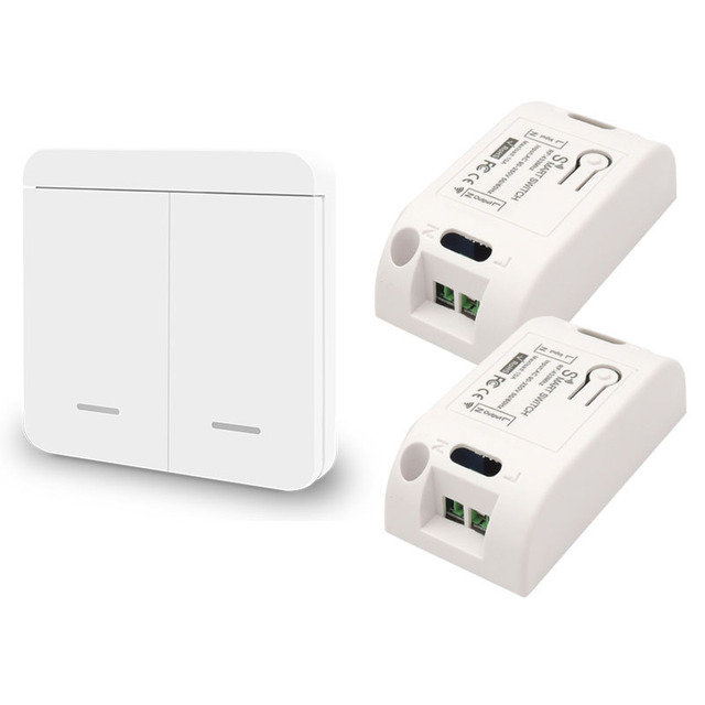 Diese 433Mhz wireless wall switch rf 86 wall panel transmitter safety switch and ac 110v 220v relay interrupt for light