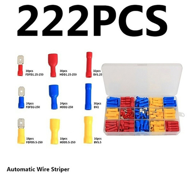 Electrical Wire Terminals Set Kits Insulated Crimp Spade Ring Assorted Electrical Wire Terminals Wire Connectors