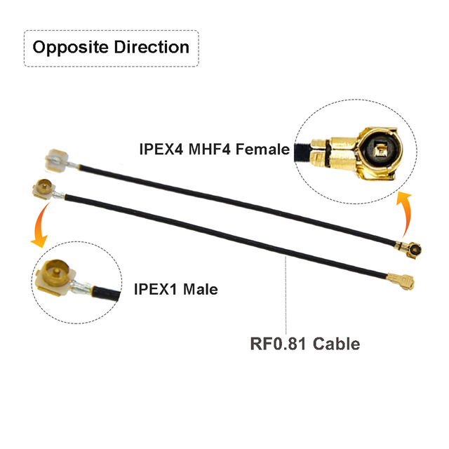 5pcs U.fl IPEX1 Male to IPEX4 MHF4 Female Connector RF0.81 RF Coaxial Cable Pigtail WiFi Antenna Extension Cord Jumper Adapter