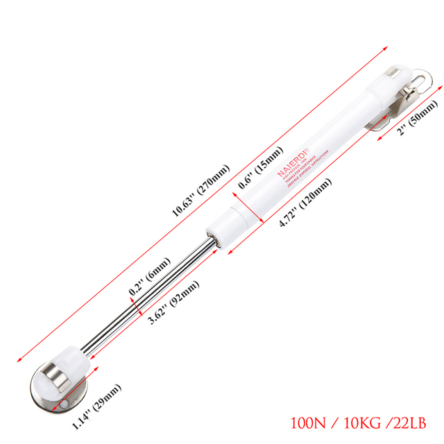 NAIERDI-Brass Door Lift, Hydraulic Gas Support, Cabinet Door Hinge, Kitchen Cabinet Door, 6kg/10kg/15kg