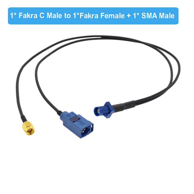 Fakra C Male to SMA Male and Fakra C Female Y Type GPS Adapter Fakra to SMA Splitter Navigation Cable GPS Antenna Extension Cord