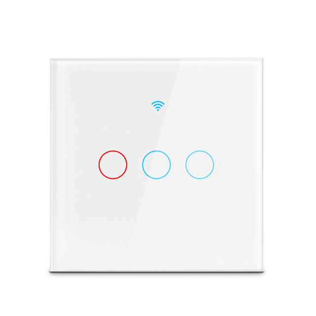 Tuya - Connected Wall Switch, Wi-Fi, Touch Sensor, 110V/220V, Neutral Wire Required, Voice Control, Compatible with Alexa and Google Home