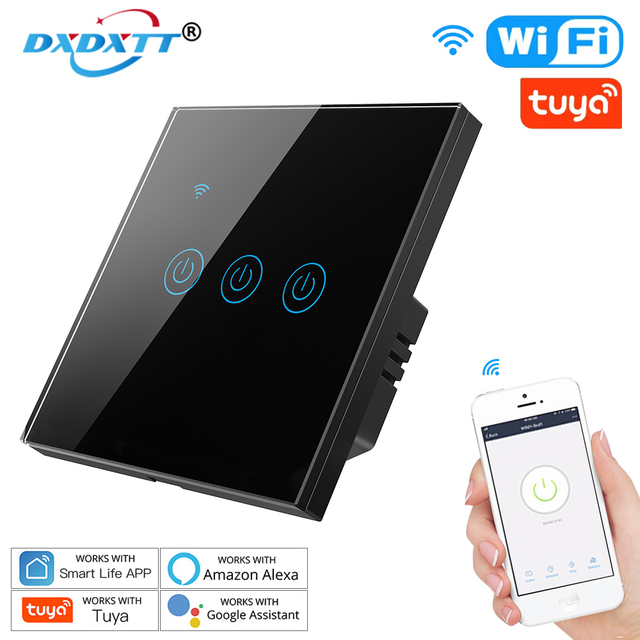 Tuya Smart Wifi Switch With Touch Life Smart Switch EU/UK/US/Brazil 220V Standard With Alexa Google Home Need Neutral