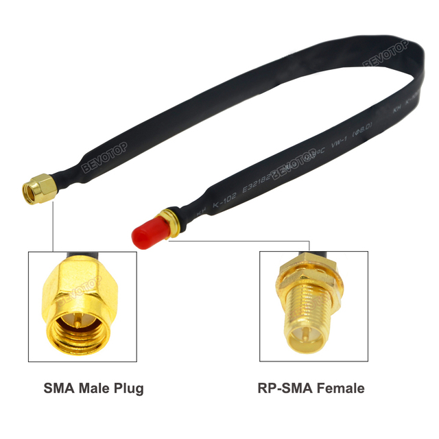 2022 New Arrival Window Feed-through Flat Wire SMA Male to SMA Female RF Coaxial Jumper 50Ohm Pigtail for LTE Antenna Adapter