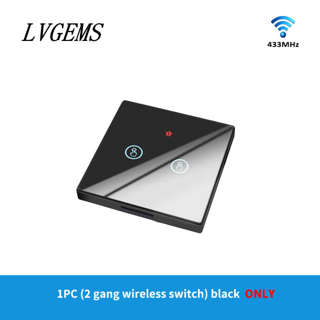 Wireless Switch with Touch Glass Panel, 1/2/3 Button, RF433Mhz, Smart Home Improvement, Wireless Remote Control, Controller, 90-240V