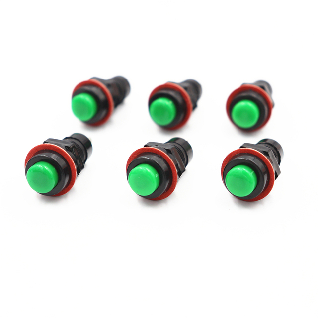 6pcs DS-211 DS-213 Push Button Switch 10mm Momentary/Self-Lock Round Button Switch DS211 DS213 Miniature