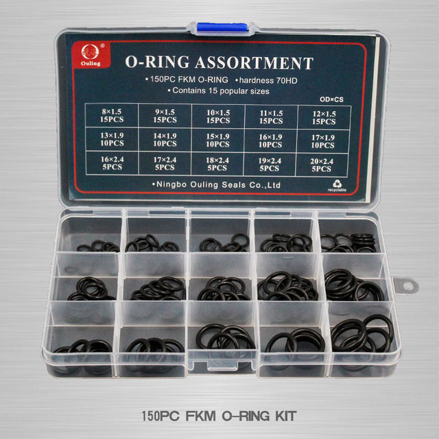 O Rings Rubber Silicone O Ring Seal NBR VMQ FKM Seal O-Rings Nitrile Washer Rubber Oring Set Assortment Kit Box Ring