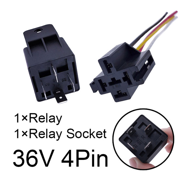 40A Auto Car Relay JD2912 With Mounting Hole 4 Pin 5 Pin DC 12V 24V 36V 48V 72V With Relay Socket Relay JD2912