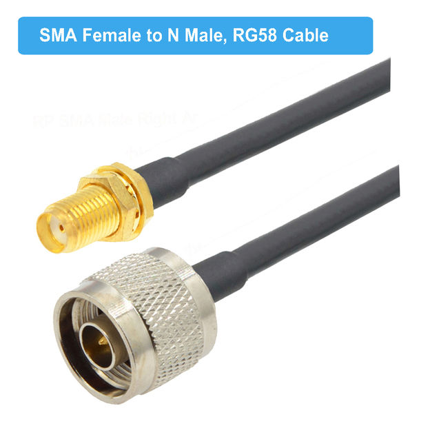 1pc RG58 N Type Male/Female to SMA Male Plug RF Coaxial Adapter Pigtail Cable RG-58 Extension Jumper Cord 15cm 50cm 1M 2M 5M