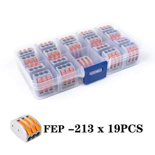 19/20/29/46pcs Boxed Universal Fast Wire Connector Compact Wire Terminal 0.08-2.5mm2 212/213/214/215/218 Mixed