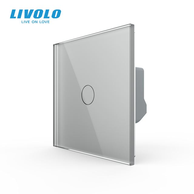 Livolo Luxury Wall Touch Sensor Switch, EU Standard 1 Gang 1Way Light Switch, Crystal Glass 220-250, C701-1/2/5