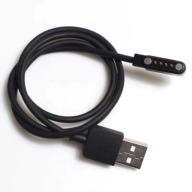 Free Shipping Magnetic Charging Cable USB 2.0 Male to 4P Pogo Magnetic Charger Cable Cord for Smart Watch GT88 G3 KW18 Y3 KW88