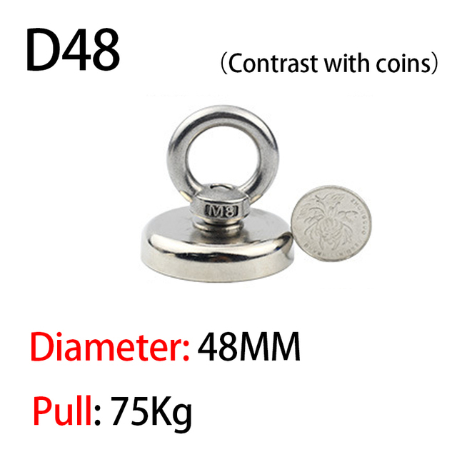 1pc Super Strong Neodymium Magnet Fishing Bowl Salvage Strong Round Neodymium Magnet Magnetic Hook Sea Fishing Magnet Finder