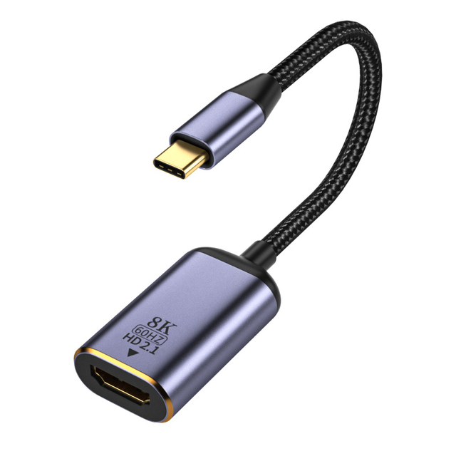 USB C to HDMI Compatible 2.1 Type C to HD Cable 8K @ 30Hz 4K @ 120Hz 48Gbps for Thunderbolt 3 HDR Cable 4:4:4 for MacBook