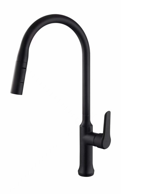 Stainless Steel Pull Out Faucet Hot and Cold Double Tube Rotate Wash Basin Faucet Telescopic Pull Down Kitchen Faucet