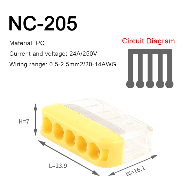 10/30/50/100pcs 2/3/5 Pin Quick Easy Wire Fastener Connector Terminal Block Compact Push In Connector Wiring Connector AWG 20-14