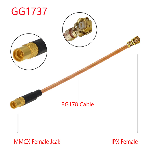 10pcs MMCX/MCX Male to u.FL/IPX/IPEX1/IPEX4 MHF4 Female Jack Pigtail RG178 RF Coaxial Cable 3G Antenna Extension Wire Cord