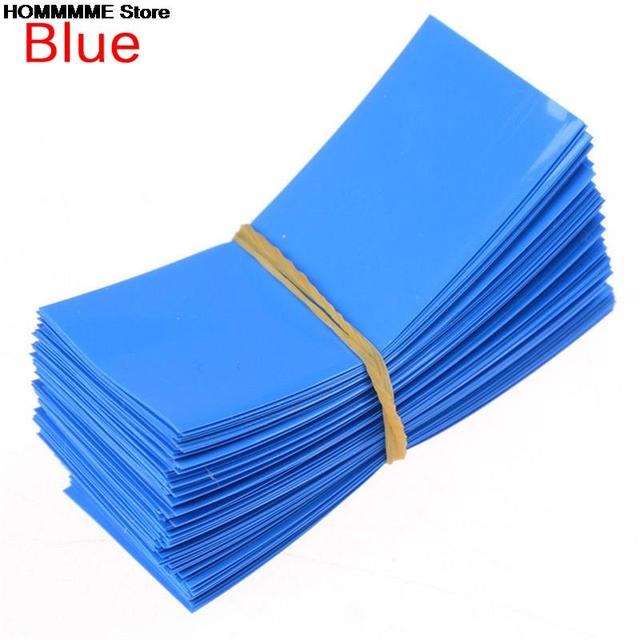 HOT SALE 100pcs Li-ion PVC Heat Shrink Tubing 18650 Battery Wrap Precut Size 72*18.5mm Battery Film Tape Battery Cover