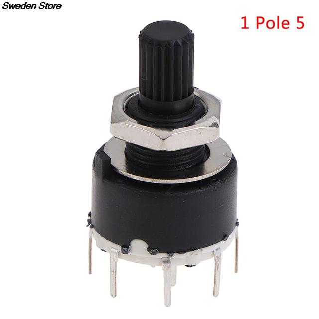 1pc SR16MM Rotary Switch 2 Pole 3 4 Position 1 Pole 5 6 8 Position Hub Band Switch