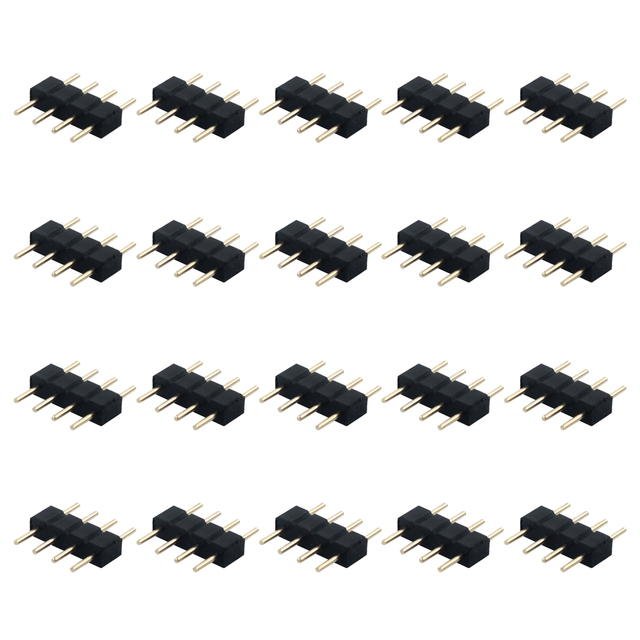 4 Pin Connector 10mm Splice Terminal L T I Shape RGB LED Strip Light Board Adapter Accessories Kit for 5050 Jumper Wire Connector