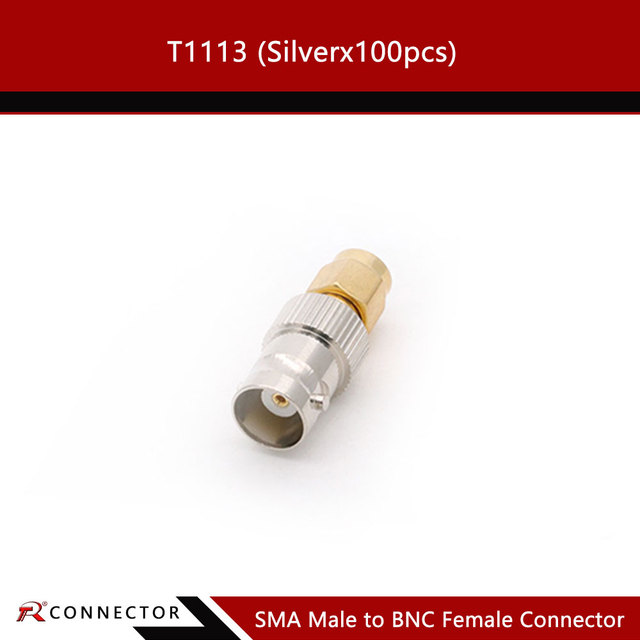 BNC Female Jack to SMA Male Plug Connector 12/50/100pcs RF Coax Coaxial Radio Antenna Converter Adapter