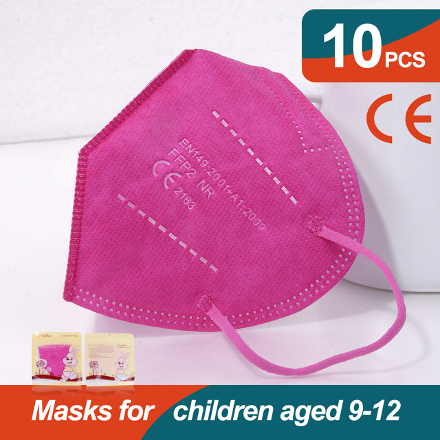 10-50pcs KN95 Mask N95MASK ffp2mask 9-12 years for children ffp2 mascarillas fpp2 niños homologadas negras masques organization ffpp2