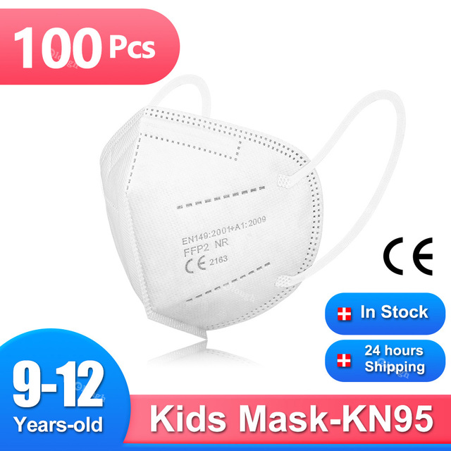 9-12 Years mascarillas fpp2 niños children FFP2 Mask Reusable Ce Approved KN95 Masks 5 Layers FFP 2 Security Protection Mask