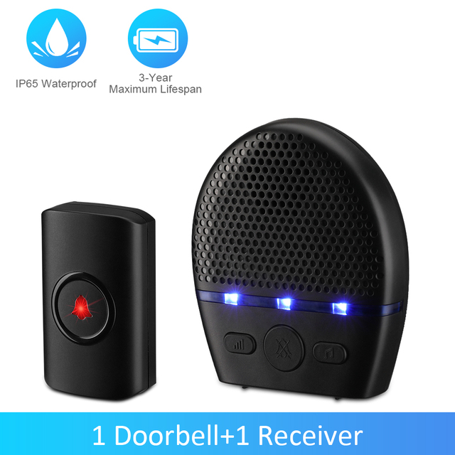 WSDCAM Waterproof Wireless Doorbell 300M Remote Flash LED Alarm Security Outdoor House Welcome Bell Smart Home Door Bell Chime