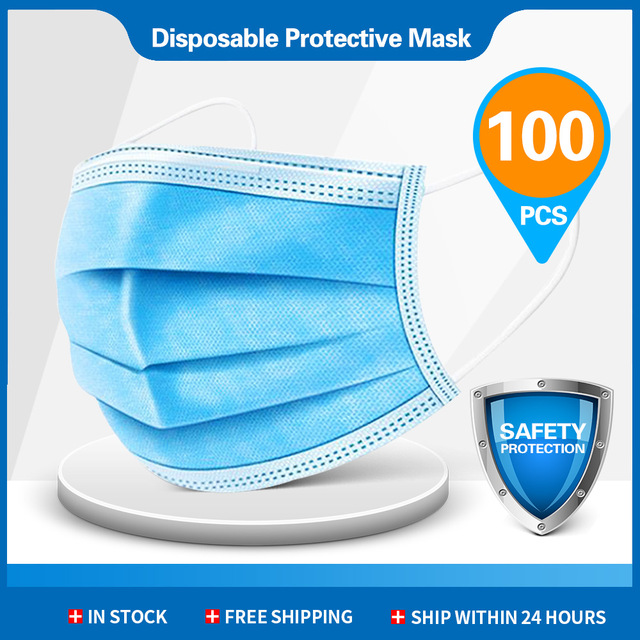 10-600pcs Disposable Blue Masks 3 Ply Mascarillas quiurgicas Homeopathic Mouth Mask for Face Adult Face Mask Christmas