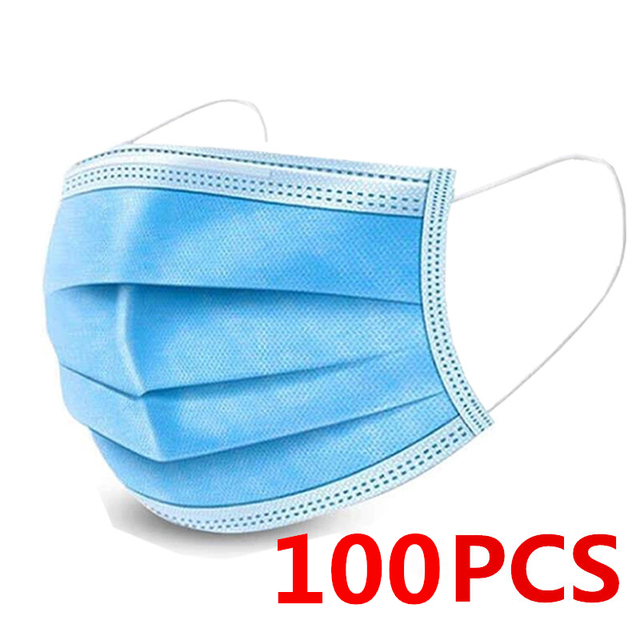 10-600pcs Blue Disposable Face Masks Mascarillas quiurgicas Homeopathic Mouth Mask Adult Non-woven Filter Mask mascarillas