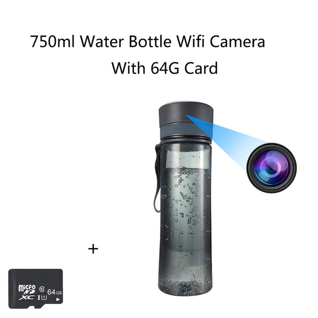 750ml Water Bottle WiFi Camera Portable Office Water Cup Wireless IP Camera Video and Audio Real-time Remote Live Broadcast