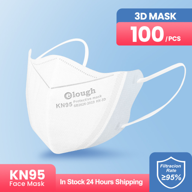 Elough mascarillas fpp2 3D Face Mask mascarilla kn95 fpp2 homologada españa KN95Mask Adult 4 Layers FFP2 Respirator Approved CE