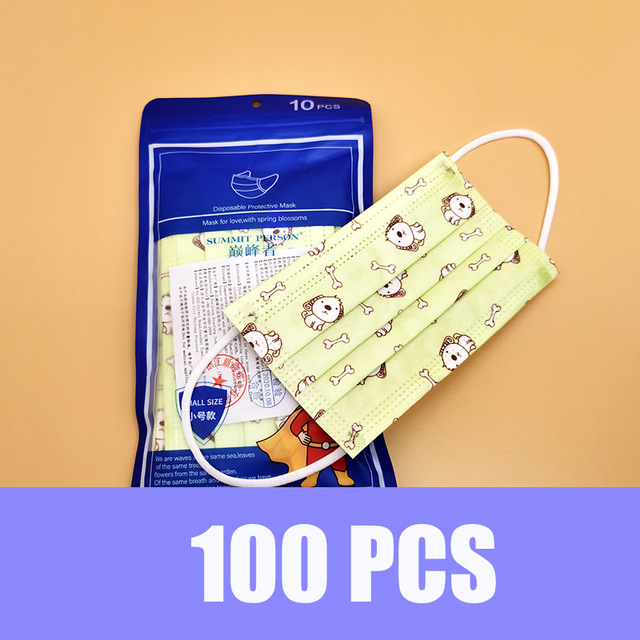 Colorful 20-200pcs Baby Kids Mask Disposable Face Masks Protective Breathable Mouth Masks Boys Girls Face Mascarillas 10pcs/bag