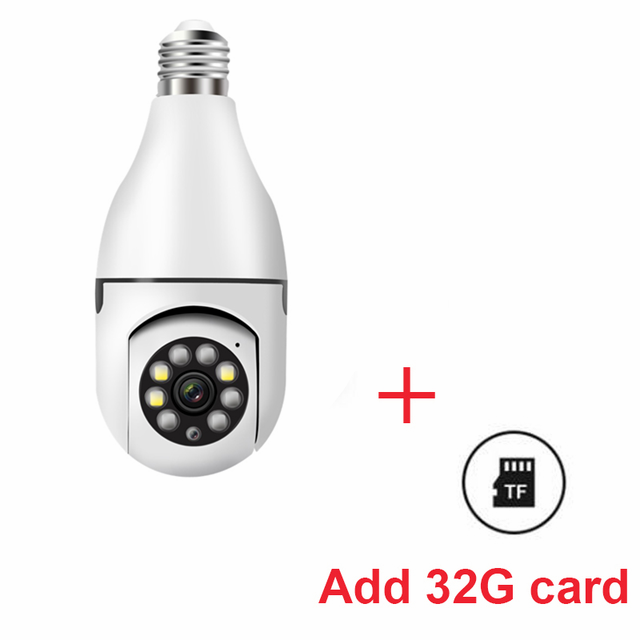 E27 Bulb Wireless Surveillance Camera WiFi PTZ IP Camera 1080P Night Vision Full Color Automatic Human Tracking Mini Camera