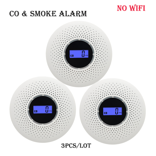 Professional fire protection combination smoke alarm CO carbon carbon monoxide detector sound and light dual sensor for home apartment